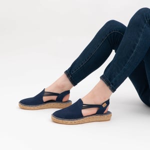 Toni Pons Nuria Womens Suede Espadrille Sandals Navy