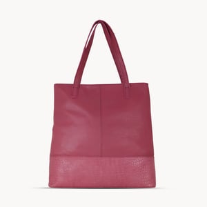 SIENNA' Embossed Croc + Pebble Grain Unlined Leather Tote Bag
