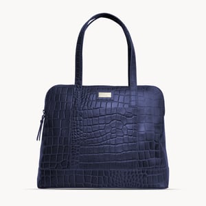 EVA' Croc Embossed Real Leather Designer Unlined Tote Bag