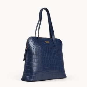 EVA' Croc Embossed Real Leather Designer Unlined Tote Bag