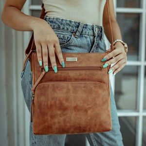 'AGATHA' Real Leather Crossbody Bag
