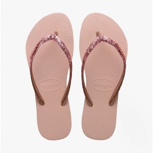 Havaianas Hav Slim Glitter Ii Womens Flip Flops Ballet Rose/golden Blush