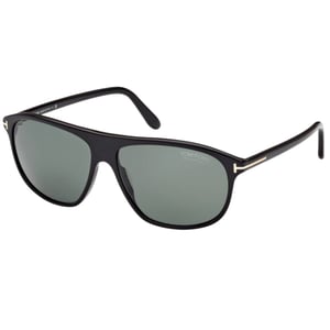 Tom Ford Prescott Green Polarized Lens Shiny Black Sunglasses