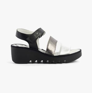 Fly London Bexy575fly Womens Sandals Silver/graphite/black