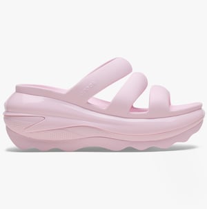 Crocs 209842-6zw Mega Crush Triple Strap Womens Sliders Pink Milk