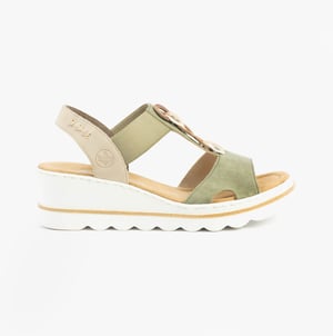 Rieker 67498-52 Womens Sandals Green Combination