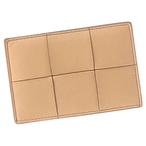 Bottega Veneta Intrecciato Card Holder in Beige Leather