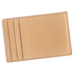 Bottega Veneta Intrecciato Card Holder in Beige Leather