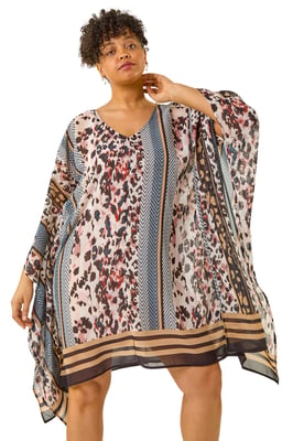Curve Contrast Print Kaftan