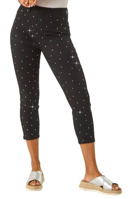 Embellished Cropped Stretch Jeggings