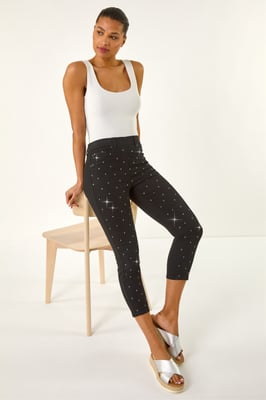 Embellished Cropped Stretch Jeggings