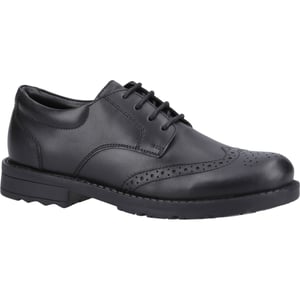 Hush Puppies Brian Senior Läderpojkar Svarta Brogues