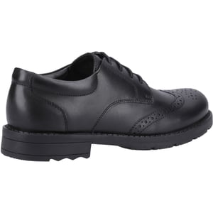 Hush Puppies Brian Senior Läderpojkar Svarta Brogues