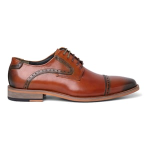 Justin Reess Heren Bruine Leren Veterschoenen Oxford - Jenson