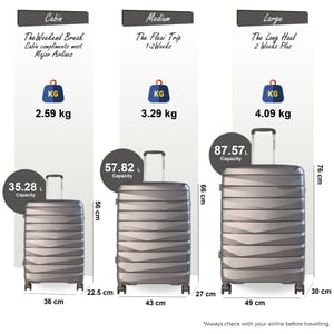 Harde TSA-koffer met rookgrijze, sterke koffer voor 8 wielen, handbagage, vakantiekoffer