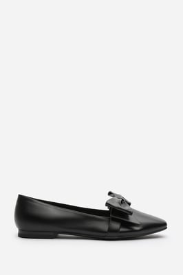 Wheres That From Womens 'Kaitlyn' Wide Fit Square Toe Ballet Flats With Bow Detail