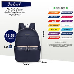 Backpack Rucksack 40 x 30 x 14 cm Blue Underseat Travel Cabin Bag for Ryanair, Easy Jet