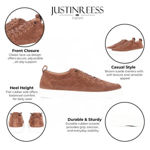 Justin Reess Heren Sneakers van bruin suède leer - Josh