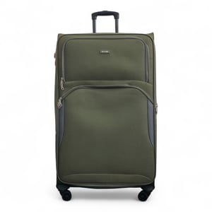 Expandable Soft Khaki Green Extra Large 8 Wheel Lightweight Suitcase Luggage Travel Bags