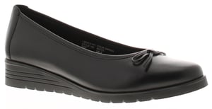 Comfisole Womens Wedge Shoes Dart Leather Slip On black