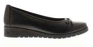 Comfisole Womens Wedge Shoes Dart Leather Slip On black