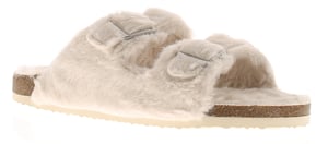 Kisses Girls Fluffy Slippers Mules Faux Fur Glee beige