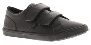 Kickers Younger Boys Shoes Trainers Kody Twin Leather Touch Fastening black