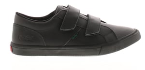 Kickers Younger Boys Shoes Trainers Kody Twin Leather Touch Fastening black