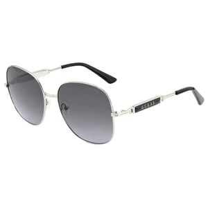 Guess Shiny Light Nickeltin Metal Frame Gradient Smoke Lens Sunglasses