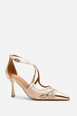 Wheres That From Womens 'Kiara' Strappy Pointed Toe High Mesh Heels