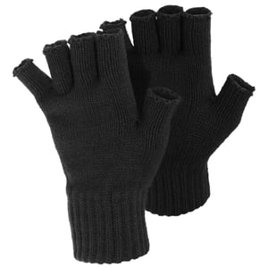 FLOSO Ladies/Womens Winter Fingerless Gloves (Black)