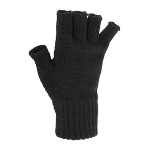 FLOSO Ladies/Womens Winter Fingerless Gloves (Black)