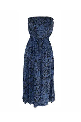 Paisley Bandeau Ruched Dress