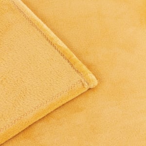 Furn Plain Harrow Fleece Throw, 140 cm x 180 cm, Yellow