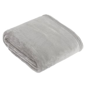 Furn Plain Harrow Fleece Throw, 140 cm x 180 cm, Grey