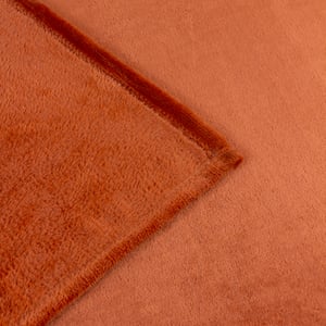 Furn Plain Harrow Fleece Throw, 140 cm x 180 cm, Orange