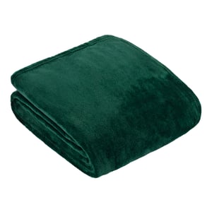 Furn Plain Harrow Fleece Throw, 140 cm x 180 cm, Green