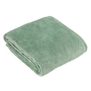 Furn Plain Harrow Fleece Throw, 140 cm x 180 cm, Green