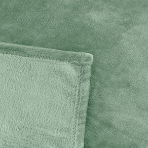 Furn Plain Harrow Fleece Throw, 140 cm x 180 cm, Green