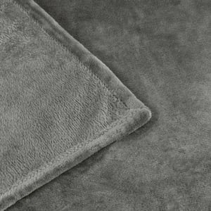 Furn Plain Harrow Fleece Throw, 140 cm x 180 cm, Grey
