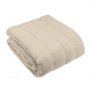 Paoletti Empress Faux Fur Throw, 130 cm x 180 cm, Cream