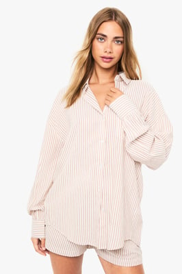 Textured Stripe Relaxed Fit Shirt