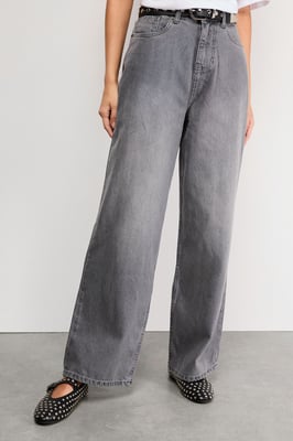Washed Low Rise Denim Boyfriend Jean