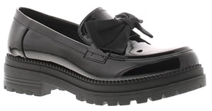 Apache Womens Loafers Shoes Work School Fort Slip On black patent