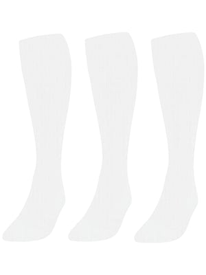 3 Pack White Football Socks Kids