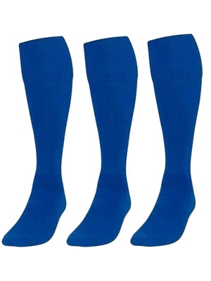 3 Pack Blue Football Socks Kids