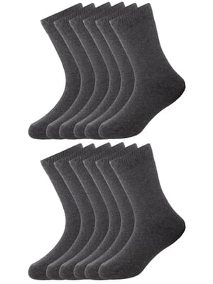 12 Pack Kids Grey School Socks