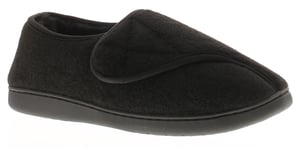Dr Keller Mens Slippers Wide Opening Vince Touch Fastening black