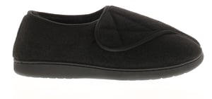 Dr Keller Mens Slippers Wide Opening Vince Touch Fastening black