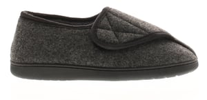 Dr Keller Mens Slippers Wide Opening Vince Touch Fastening grey